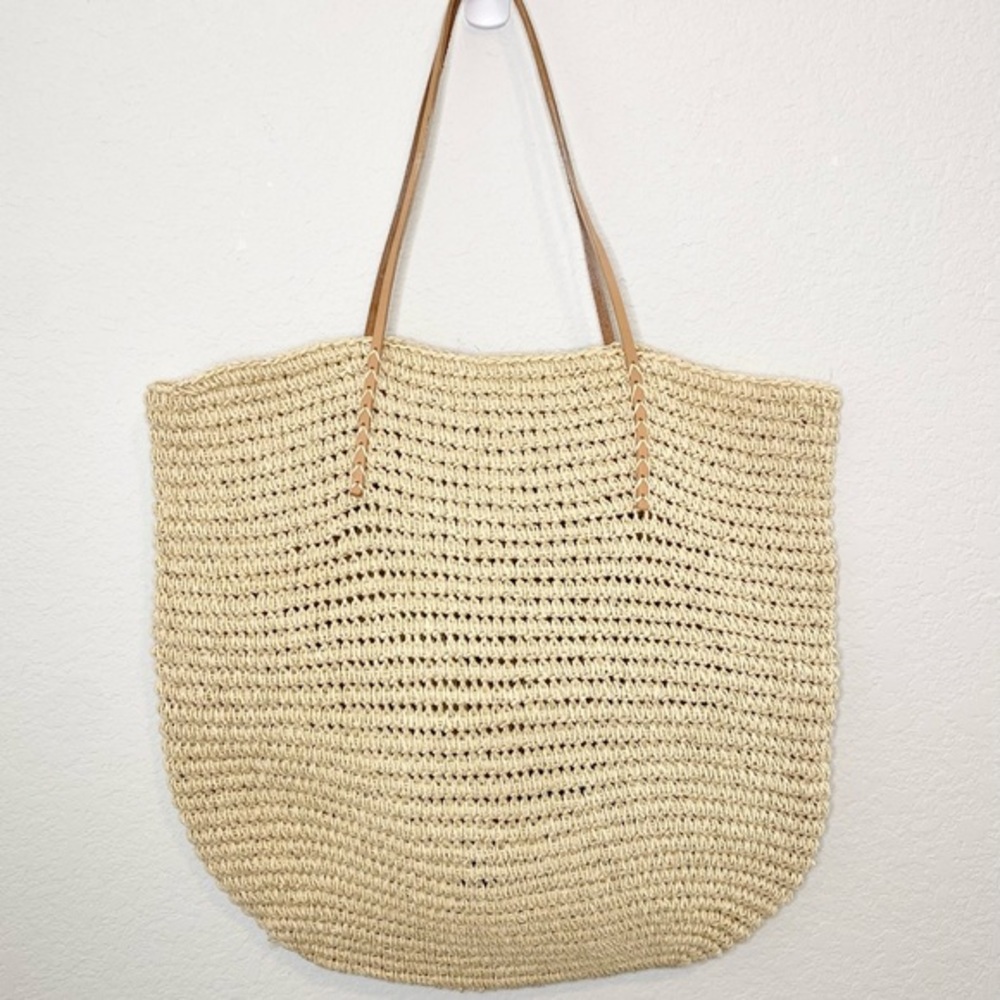 Natural & Metallic Beach Tote